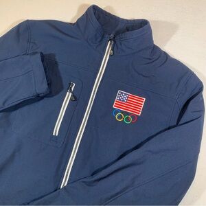 Olympic Team USA Hershey Softshell Jacket Windbreaker Navy Full Zip Men's Med